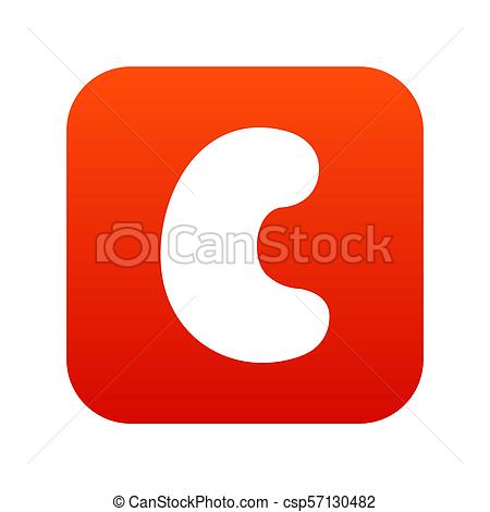 450x470 Cashew Icon Digital Red For Any Design Isolated On White Stock