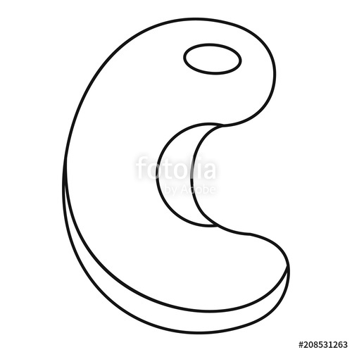 500x500 Cashew Icon In Outline Style Isolated On White Background Vector