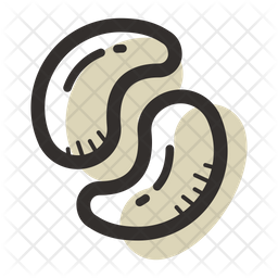 256x256 Cashew Icon Of Colored Outline Style
