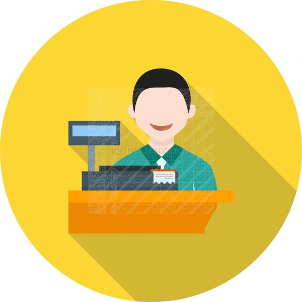 600x600 Cashier Flat Shadowed Icon