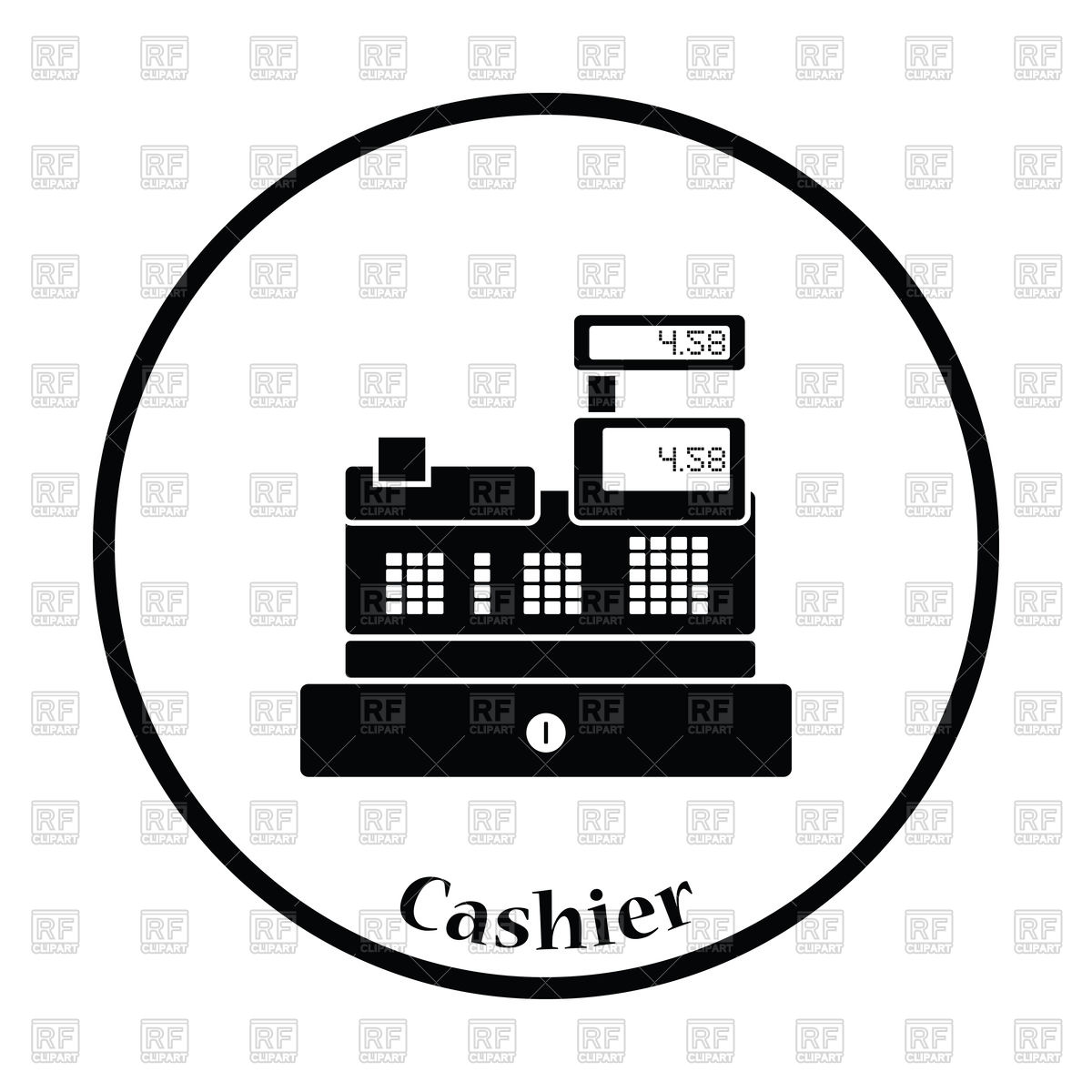 1200x1200 Thin Circle Design Of Cashier Icon Vector Image Of Business