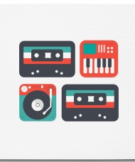 190x228 Cassette Icon Vintage Retro Turntable Mouse Pad Spreadshirt