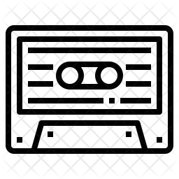 256x256 Cassette Tape Icon Of Line Style