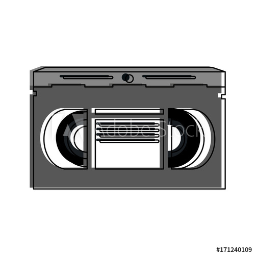 500x500 Video Cassette Tape Icon Image Vector Illustration Design