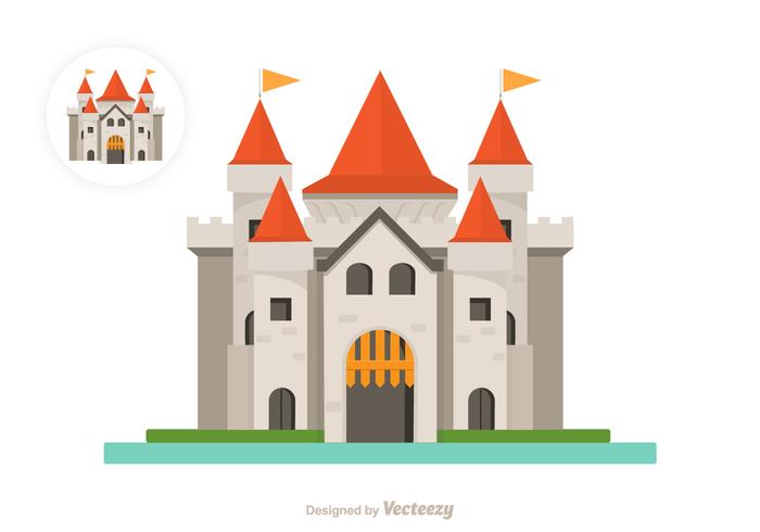 Flat Castle Vector Icon 700x490 Flat Castle Vector Icon