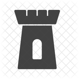 256x256 Castle Icon Of Glyph Style