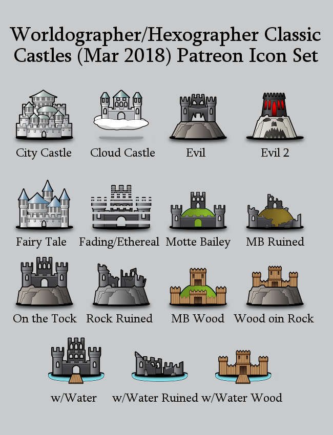 650x850 Hexworldographer Classic Style Castles World Map Icons