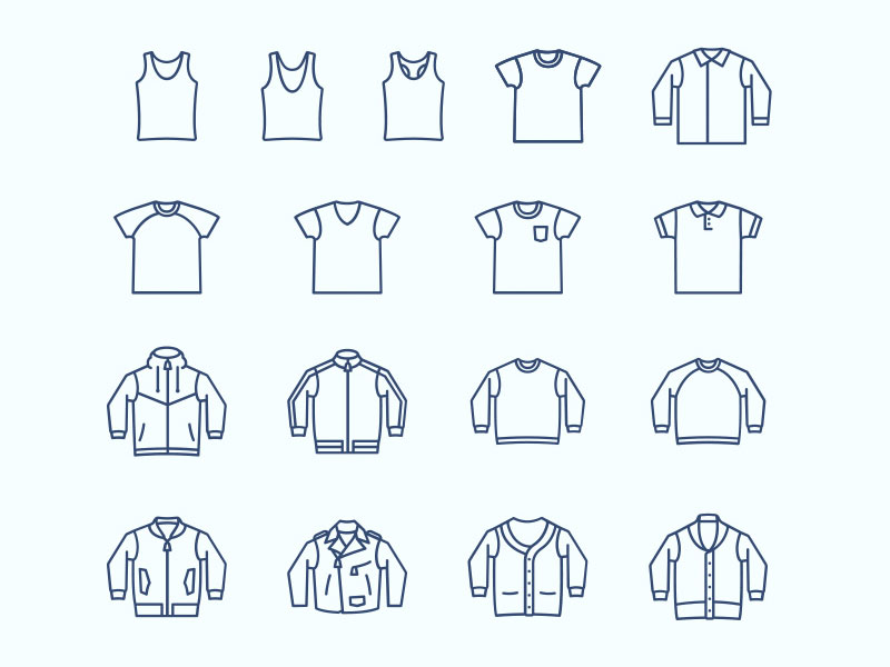 800x600 Casual Wear And Clothing Icons Sketch Freebie