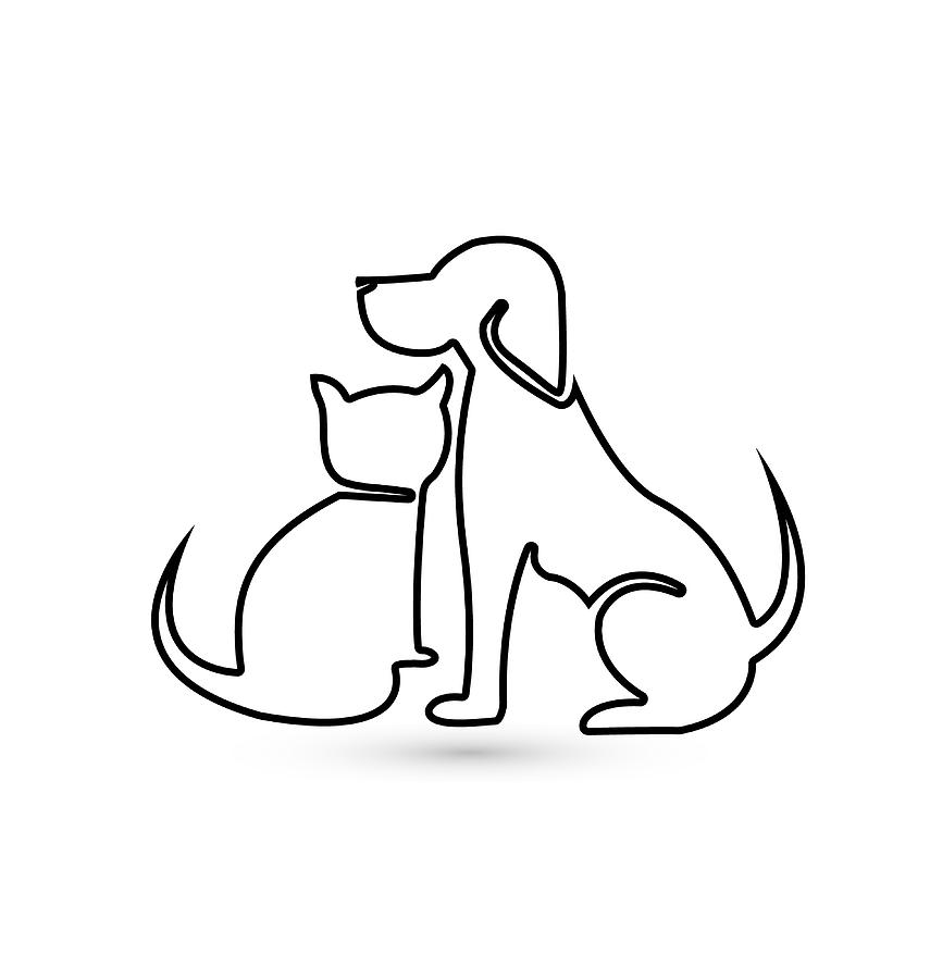 Cat And Dog Pet Clinic Icon Silhouette Drawing 855x900 Cat And Dog Pet Clinic Icon Silhouette Drawing
