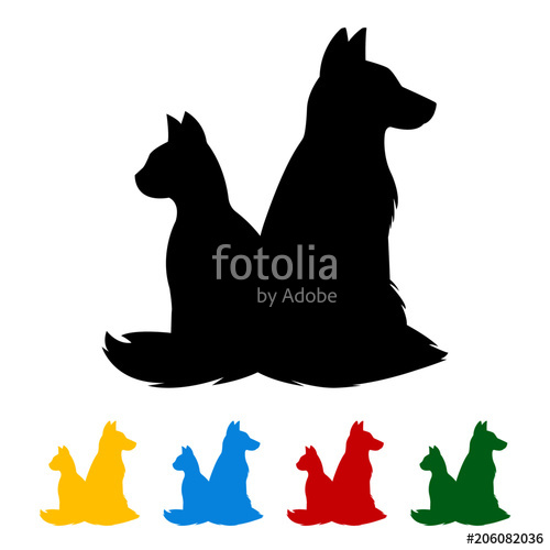 Cat And Dog Icon, Black Silhouette On White Background Stock 500x500 Cat And Dog Icon, Black Silhouette On White Background Stock