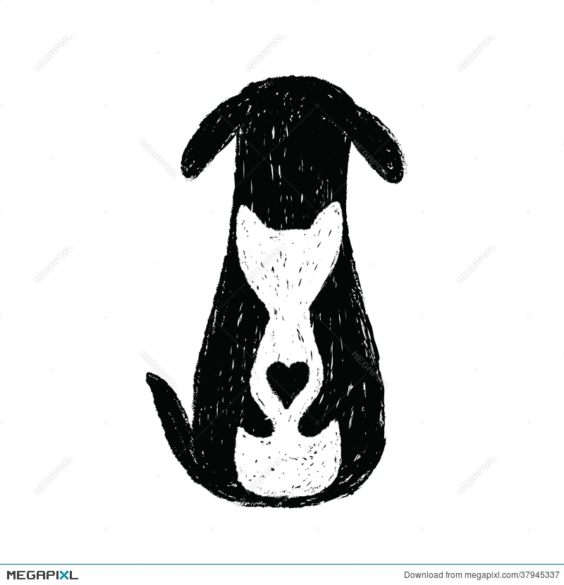 Silhouette Icon Of Cat And Dog Friendship Illustration 800x830 Silhouette Icon Of Cat And Dog Friendship Illustration