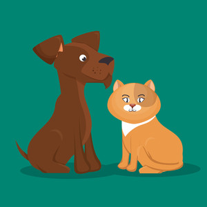 Cartoon Pets Cat Dog Icon Vector Illustration Royalty Free 300x300 Cartoon Pets Cat Dog Icon Vector Illustration Royalty Free