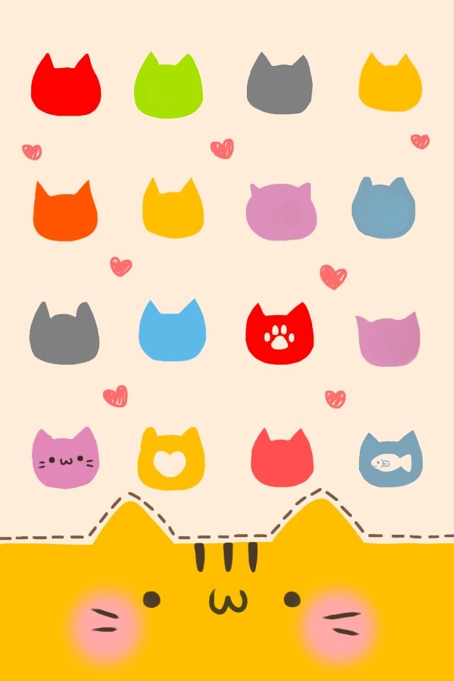 640x960 Cute Cat Iphone Icon Skin Wallpaper Ipod Wallpaper, Iphone