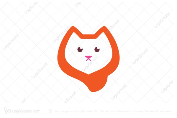 600x400 Cat Face Icon Logo