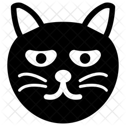 256x256 Cat Face Icon Of Glyph Style