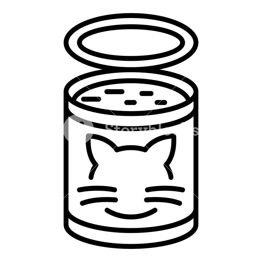 1000x1000 Cat Food Tin Can Icon Outline Cat Food Tin Can Vector Icon