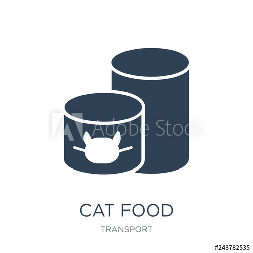 500x500 Cat Food Icon Vector On White Background, Cat Food Trendy Filled
