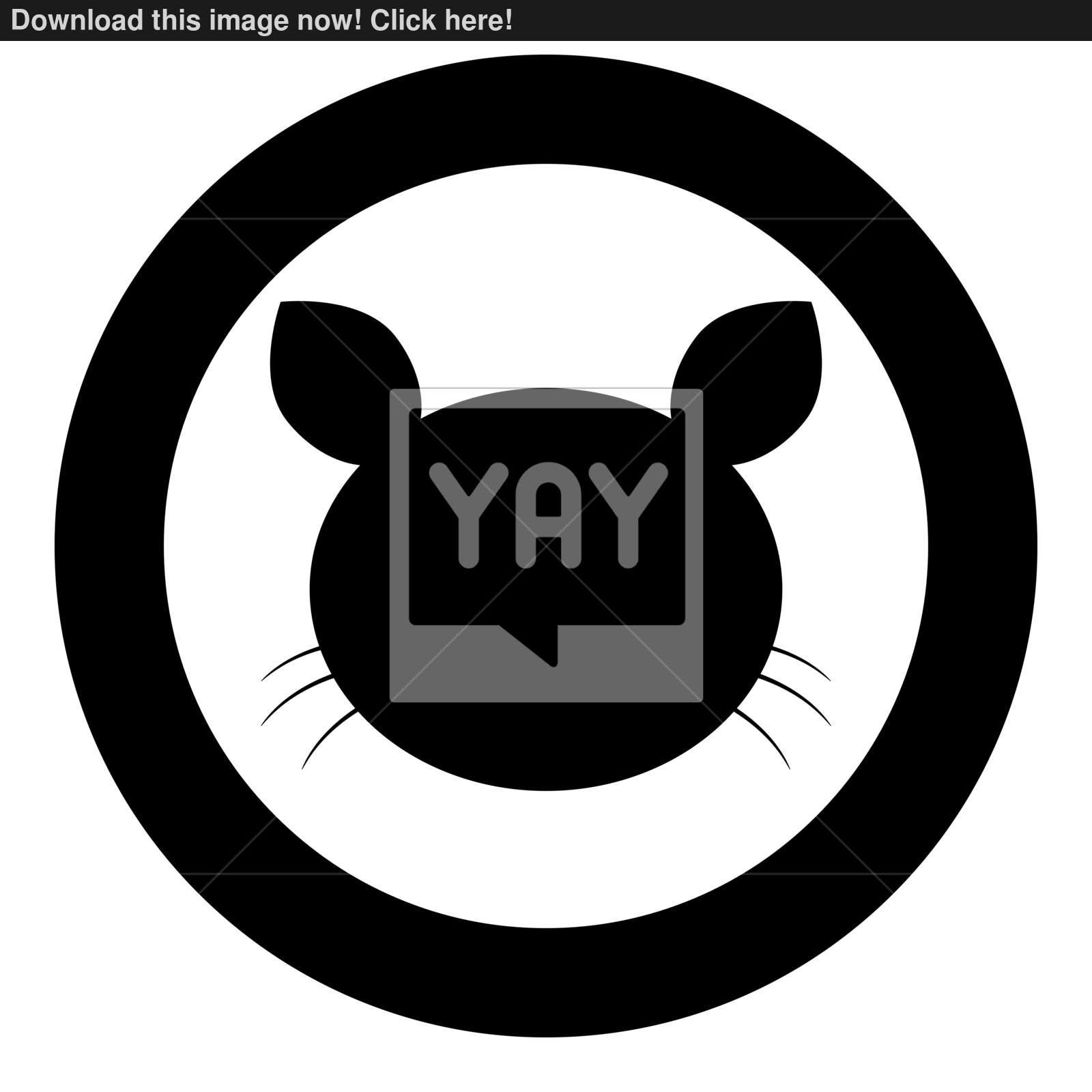 1600x1600 Cat Head Icon Black Color In Circle Vector