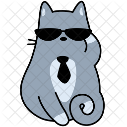 256x256 Cat Icon Of Colored Outline Style