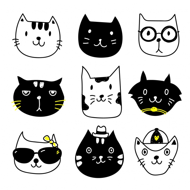 626x626 Cat Icons Collection Vector Free Download