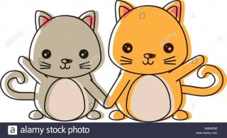 320x194 Chibi Neko Gif Tumblr White Cute Cat Couple Nice Picture