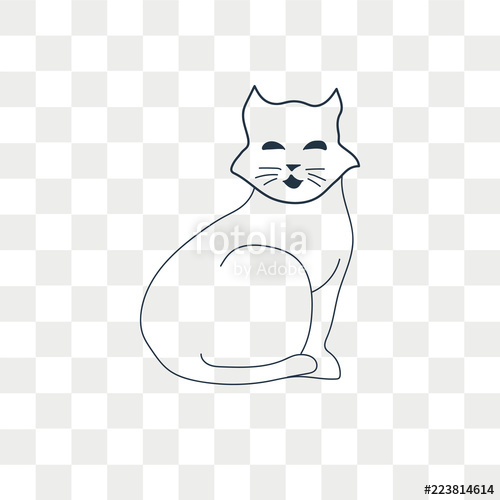 500x500 Cat Vector Icon Isolated On Transparent Background, Cat Logo