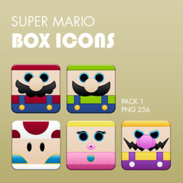 600x600 Super Mario Box Icons Pack