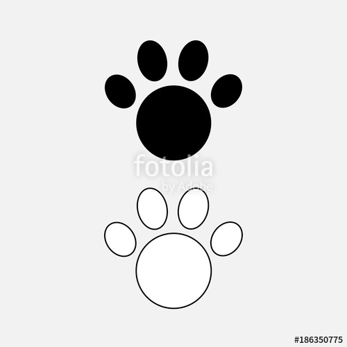 500x500 Cat Paw Icon Vector Stock Image And Royalty Free Vector