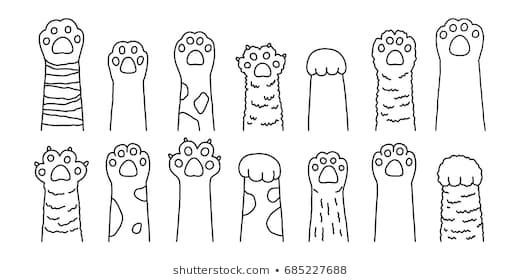520x280 Cat Paw Icon Dog Paw Icon Doodle Illustration Vector Design