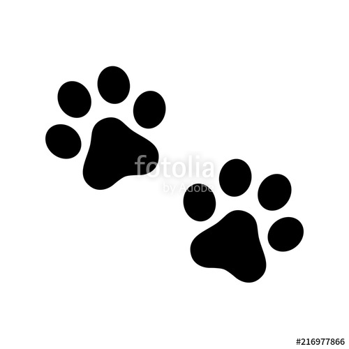 500x500 Dog Paw Vector Footprint Icon Logo Symbol Graphic Illustration Cat