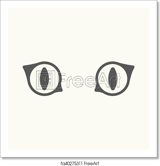 561x581 Free Art Print Of Cat Eyes Icon Of Vector Illustration For Web