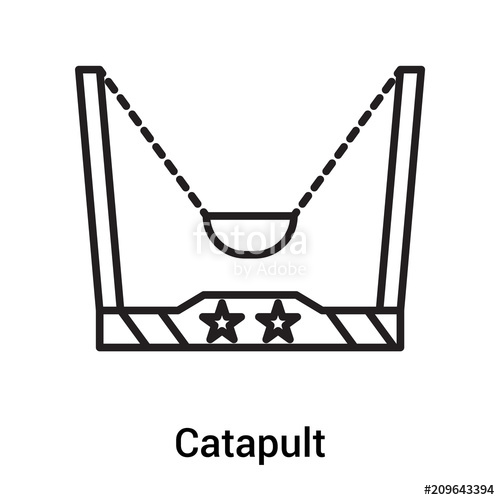 500x500 Catapult Icon Vector Sign And Symbol Isolated On White Background
