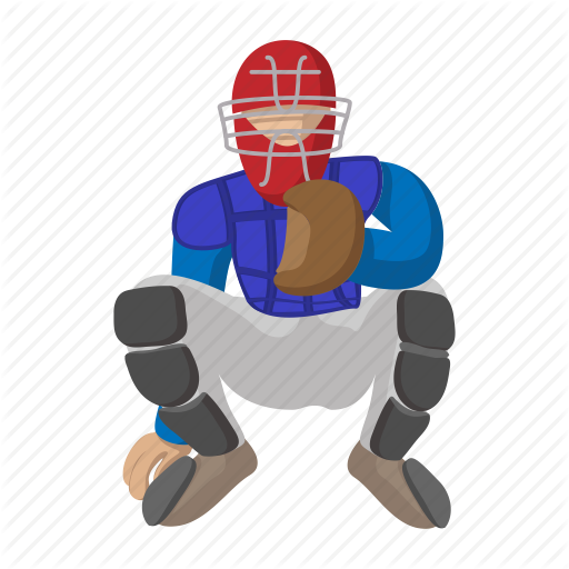 512x512 Art, Ball, Baseball, Cartoon, Catcher, People, Player Icon