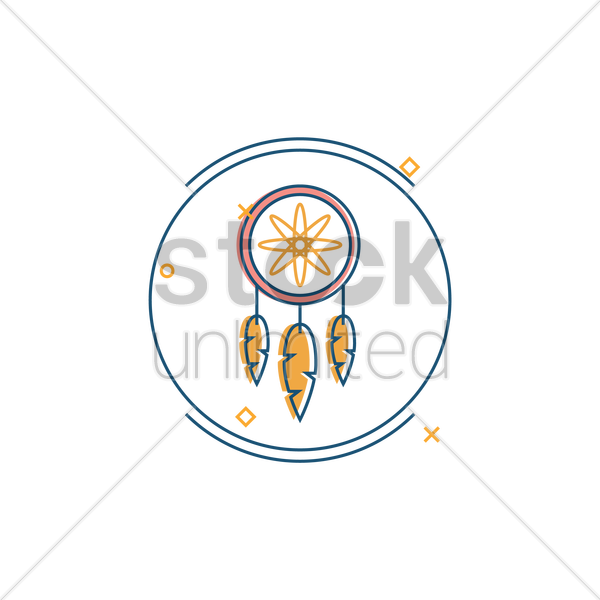 600x600 Dream Catcher Icon Vector Image