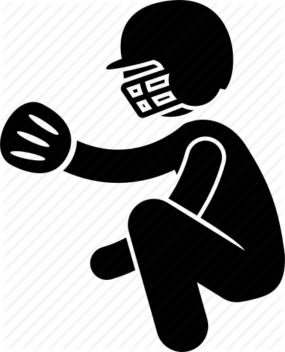415x512 Baseball, Catch, Catcher, Glove, Helmet, Ready, Squat Icon