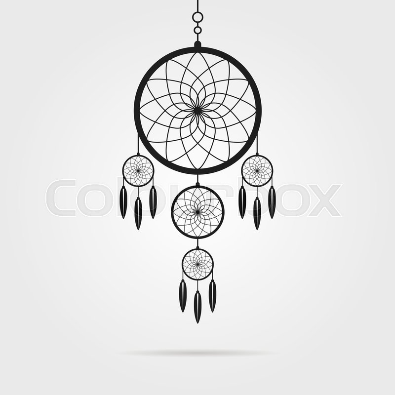 800x800 Black Dream Catcher Icon With Shadow Stock Vector Colourbox