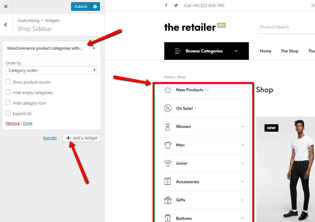 1024x720 Shop Product Categories Widget With Icons The Hanger Help Center