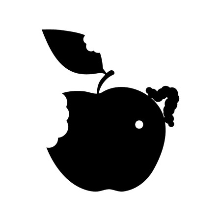 450x450 Black Apple, Caterpillar Icon Flat Royalty Free Vector Graphics
