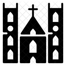 256x256 Catholic Church Building Icon Of Glyph Style