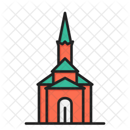 256x256 Catholic Church Icon Of Colored Outline Style