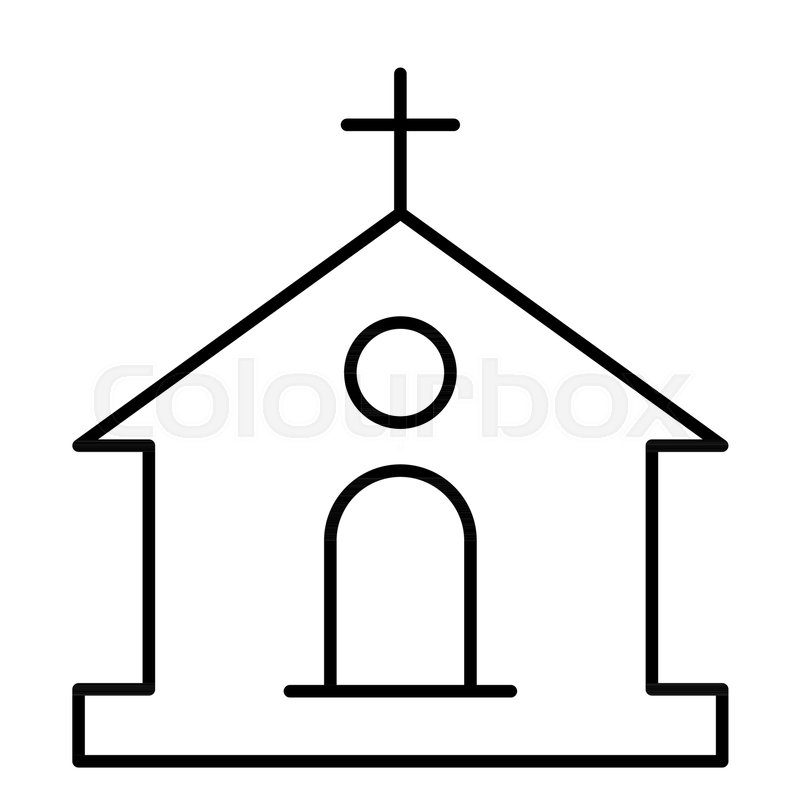 800x800 Catholic Church Thin Line Icon Stock Vector Colourbox