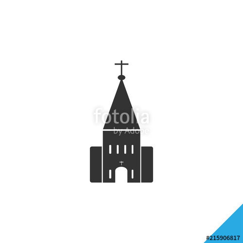 500x500 Catholic Church Icon Black On White Background Stock Image