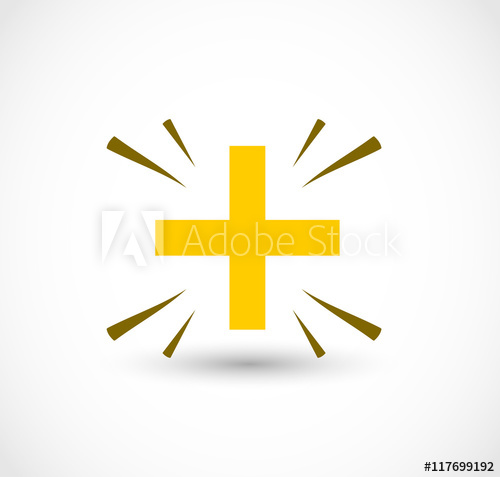 500x477 Golden Catholic Cross Icon Vector
