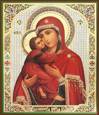 342x400 Russian Orthodox Catholic Icon Our Lady Of Vladimir Christ Child