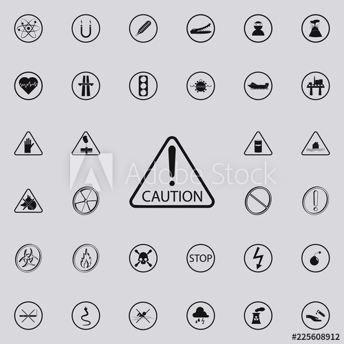 500x500 Caution Sign Icon Warning Signs Icons Universal Set For Web