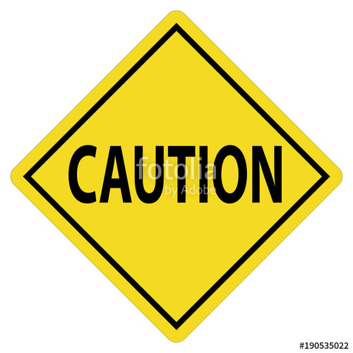 500x500 Caution Yellow Icon On White Background Caution Sign Flat Style