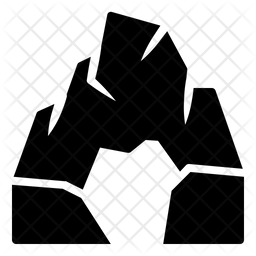 256x256 Cave Icon Of Glyph Style