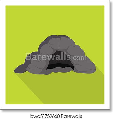 362x382 Cave Icon, Flat Style, Art Print Barewalls Posters Prints