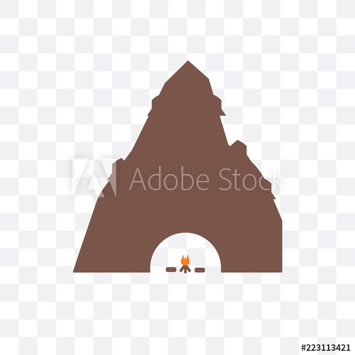 500x500 Cave Icon Isolated On Transparent Background Simple And Editable