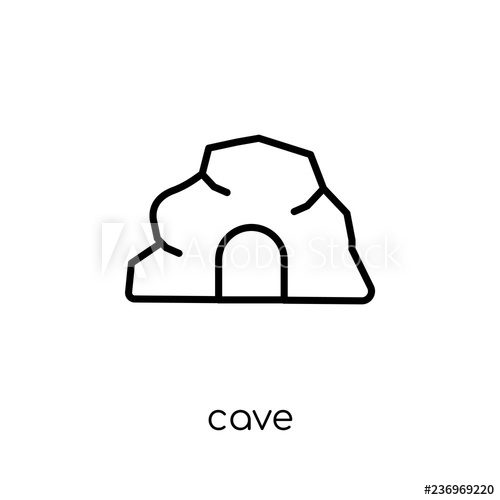 500x500 Cave Icon Trendy Modern Flat Linear Vector Cave Icon On White